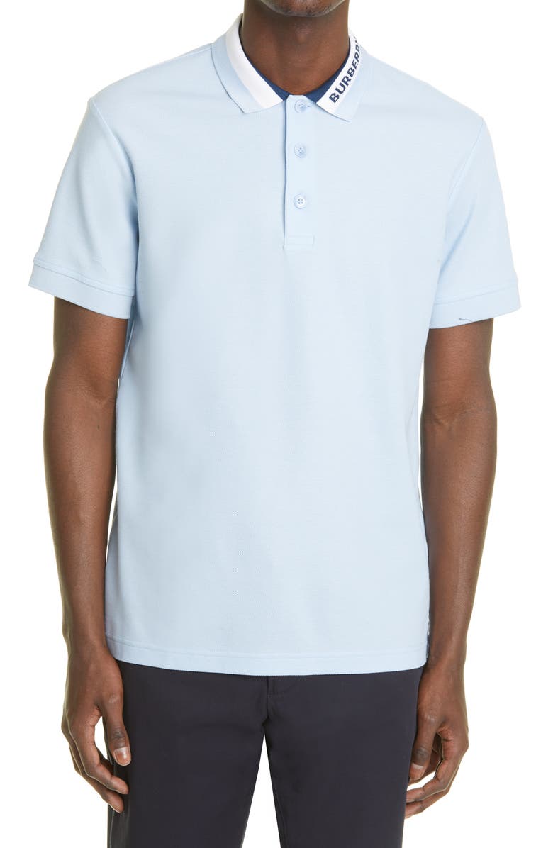 Burberry Men
s Edney Logo Collar Short Sleeve Cotton Piqué Polo, Main, color,