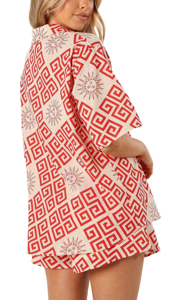 Petal & Pup Isabella Two-Piece Cotton Button-Up Shirt & Shorts Set, Alternate, color, 