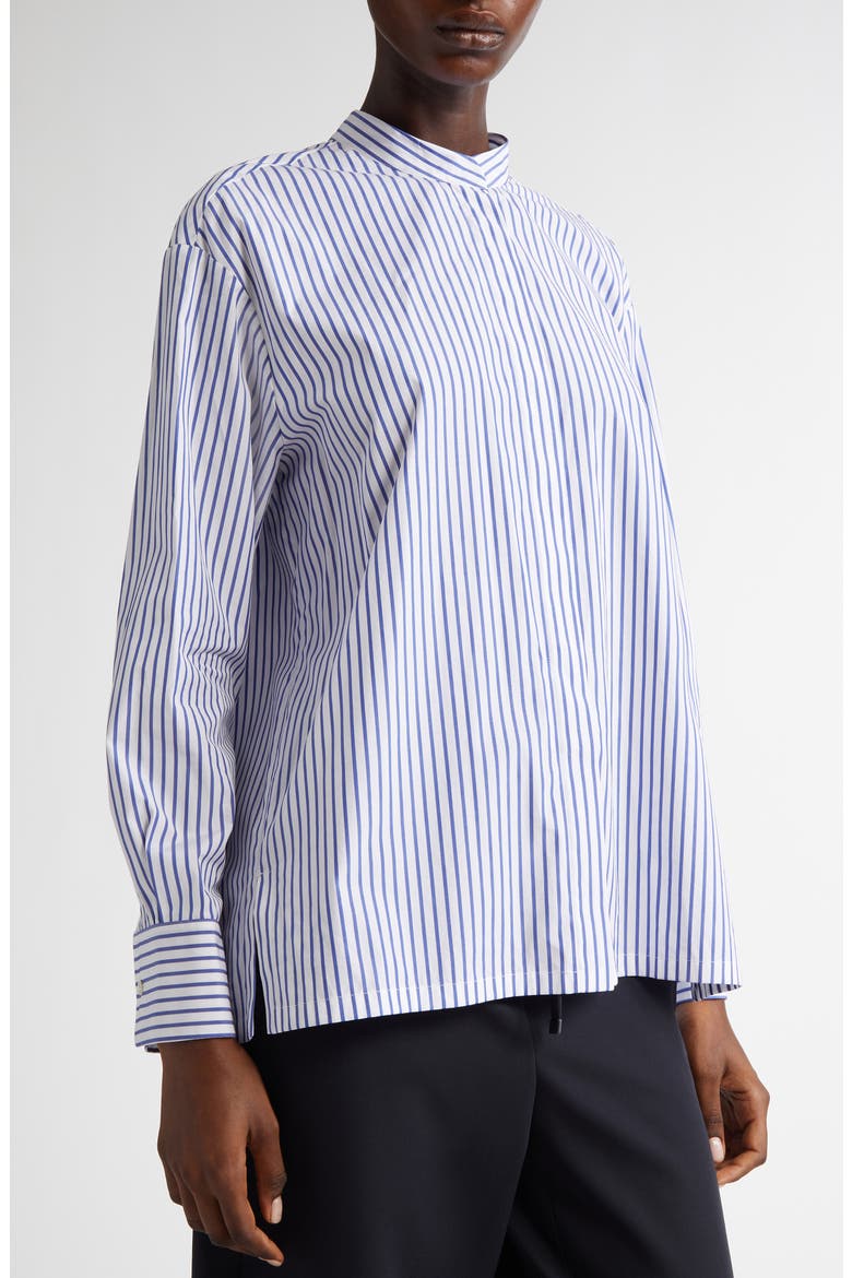 Tata Stripe Cotton Button-Up Shirt, Alternate, color, OPTICAL WHITE