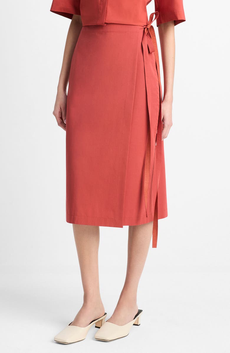 Vince Wrap Skirt, Alternate, color, Brick Rose