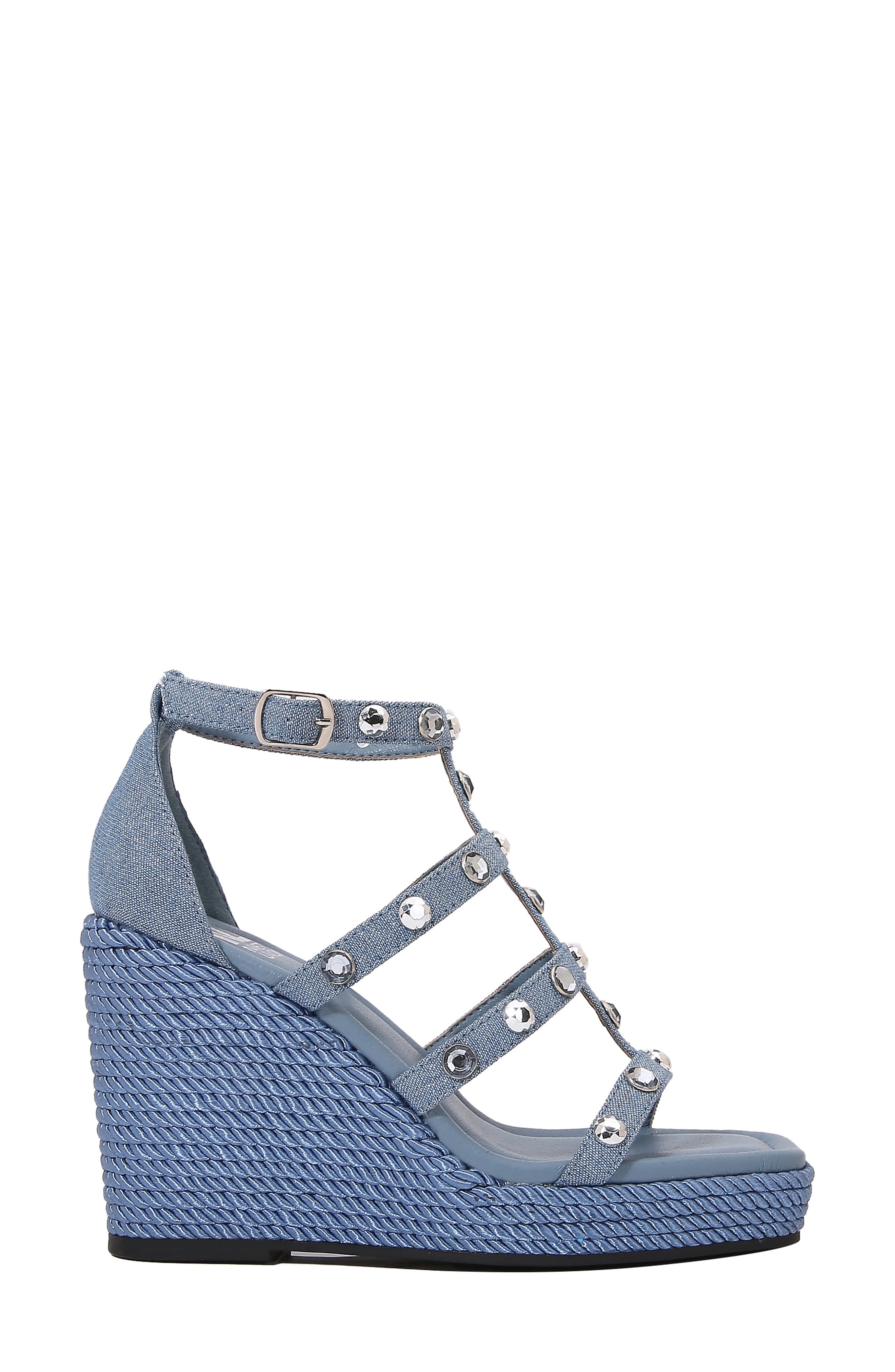 Panda Caged Platform Wedge Sandal, Alternate, color, BLUE DENIM