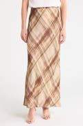 Joie Brushstroke Plaid Maxi Skirt