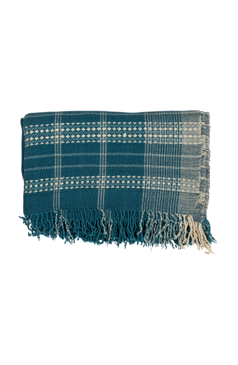 Alamwar Indigo Handwoven Bedspread, Main, color, Indigo -  70" X 94