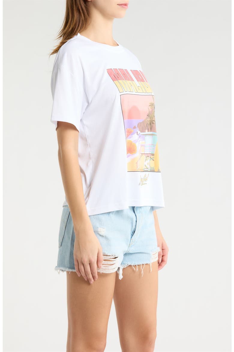 Hotel Malibu Graphic Rash Guard T-Shirt, Alternate, color, WHITE