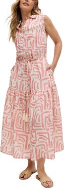 Raffya Holly Tiered Warhol Print Maxi Dress