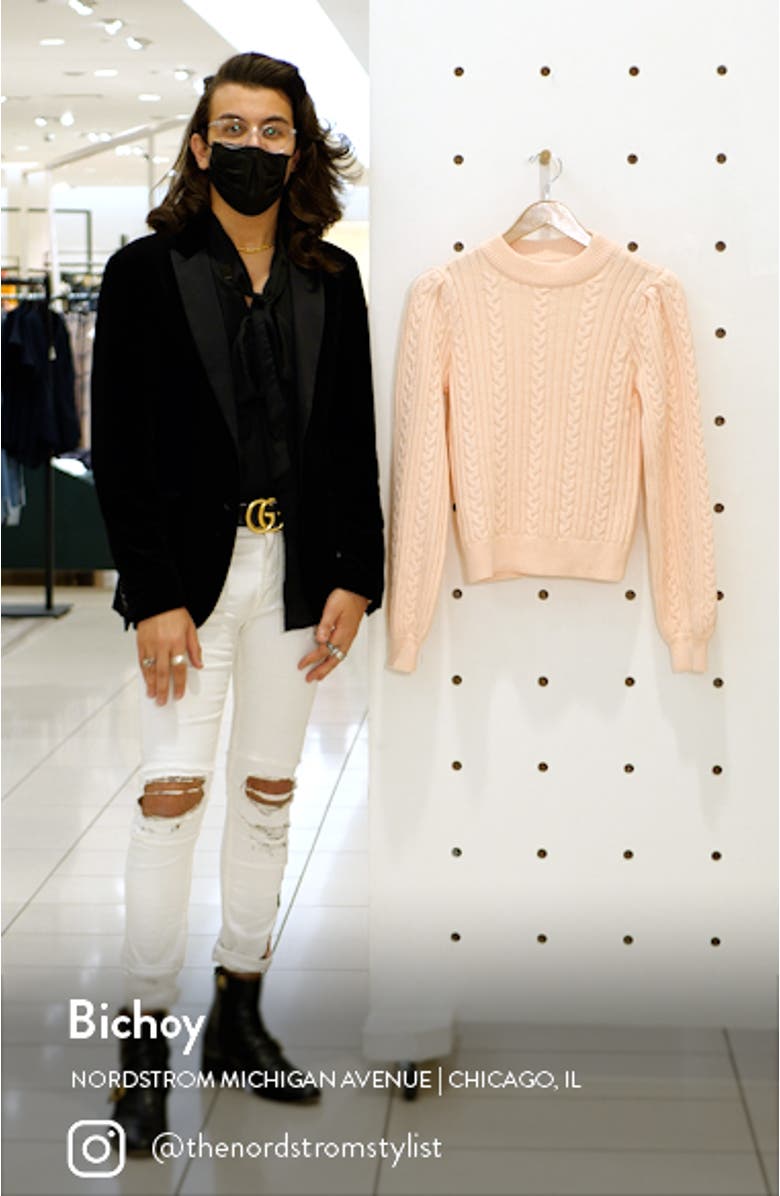 Wylander Cable Stitch Cotton Sweater, sales video thumbnail