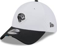 New Era Men's New Era  White/Black Jacksonville Jaguars 2025 NFL Training Camp Throwback Logo 39THIRTY Flex Hat