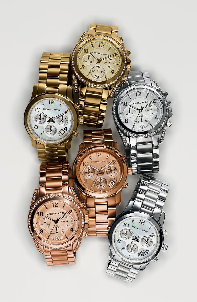 MICHAEL Michael Kors Michael Kors 'Runway' Rose Gold Plated Watch, 37mm, Alternate, color,