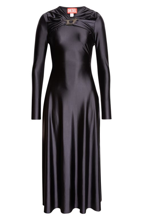 Diesel ® D-iamo Draped Long Sleeve Dress In Black