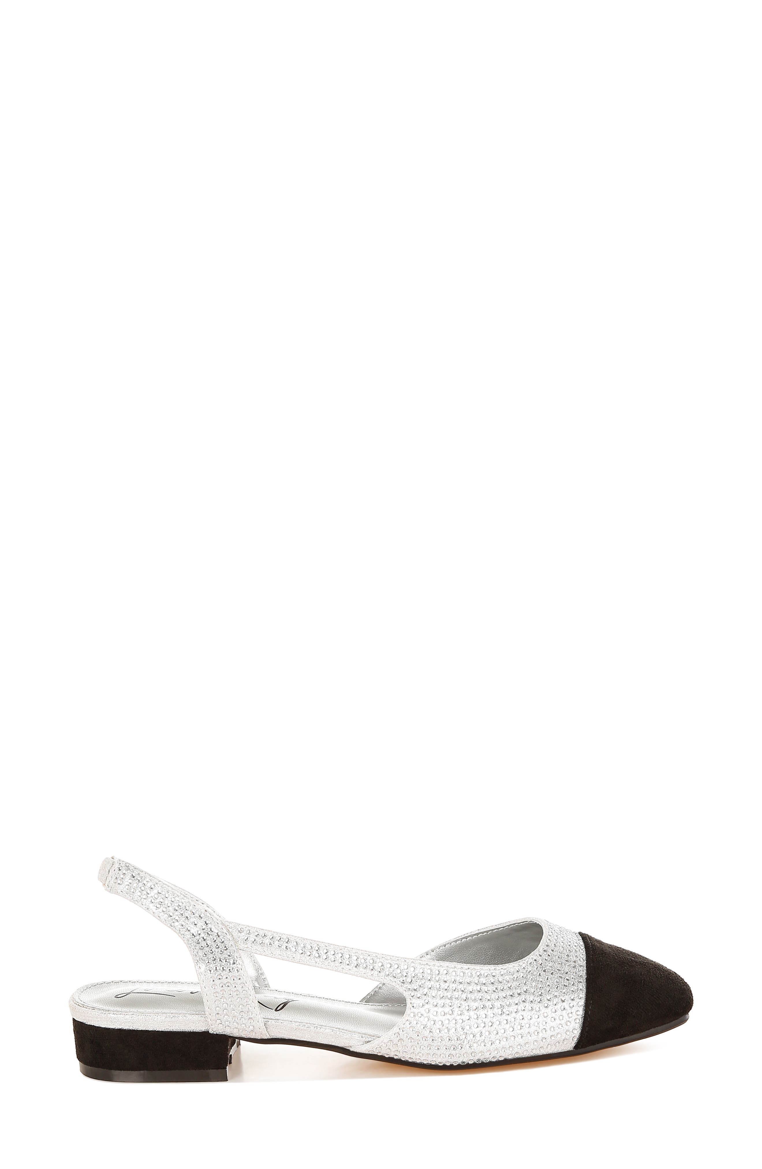 LONDON RAG Rerita Rhinestone Embellished Slingback Flat, Alternate, color, Silver