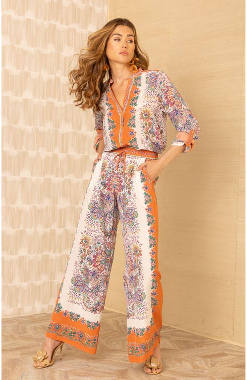 Hale Bob Jaylani Silk Pant In Orange