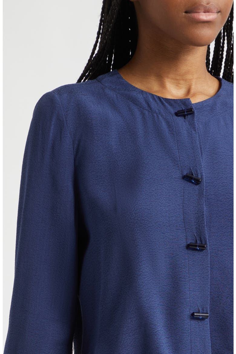 Micro Leopard Spot Jacquard Top, Alternate, color, NAVY