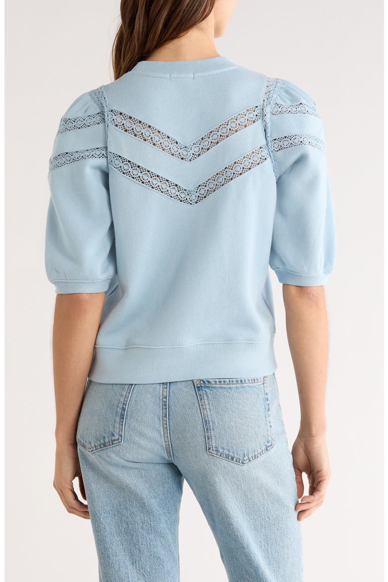 Adrai Lace Trim Sweatshirt, Alternate, color, SKY