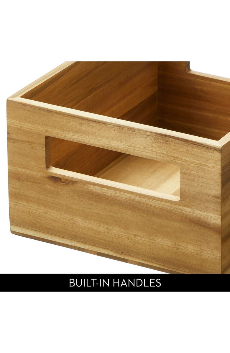 iDesign Acacia Wood Pantry Storage Bin with Handles, Alternate, color,