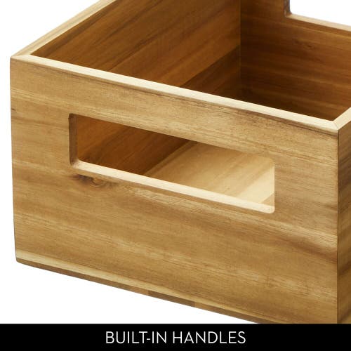 Idesign Acacia Wood Pantry Storage Bin With Handles In Neutral