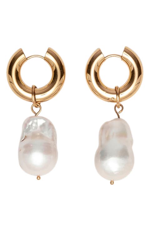 Capri Freshwater Pearl Huggie Earrings