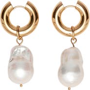 st. Moran Capri Freshwater Pearl Huggie Earrings