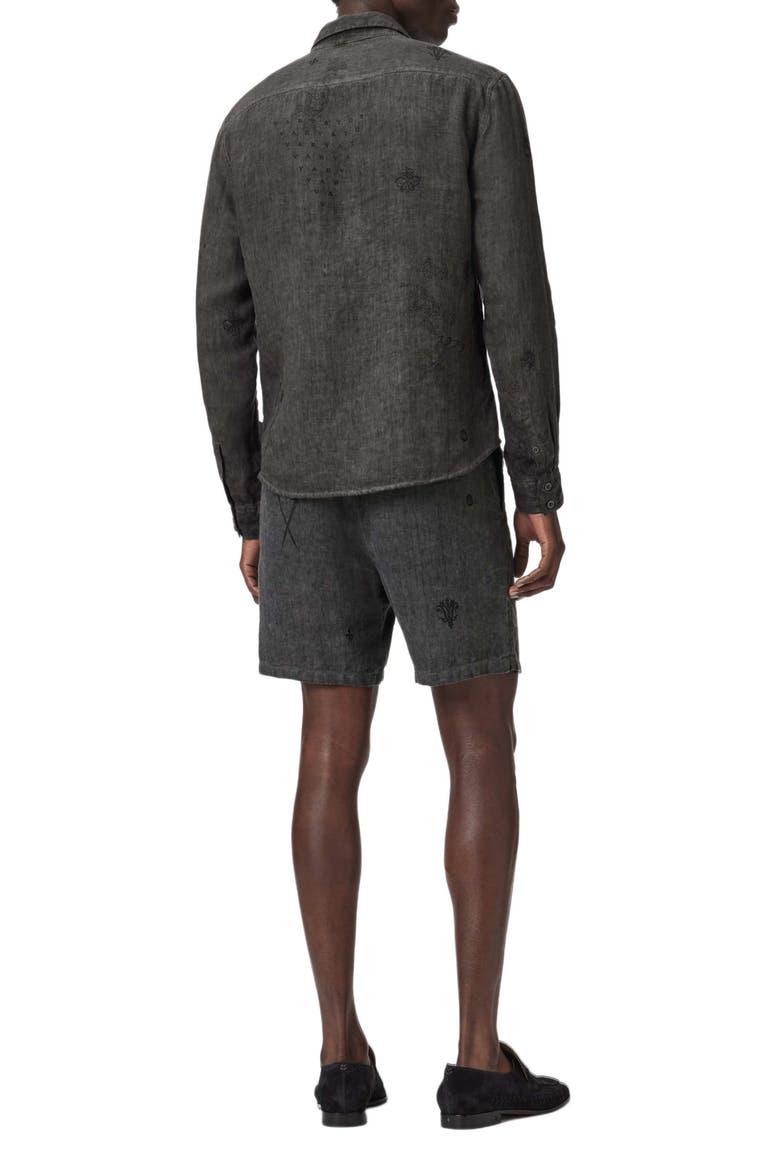 Daryl Linen Drawstring Shorts, Alternate, color, CHARCOAL