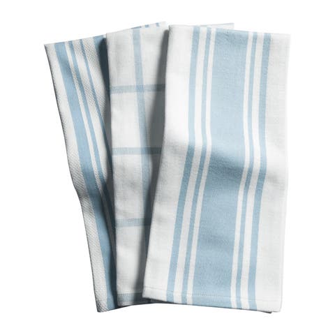 Centerband/Basketweave/Windowpane Kitchen Towels, Set of 3