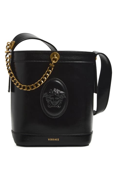 Mini Pivot Leather Bucket Bag