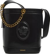 Versace Mini Pivot Leather Bucket Bag