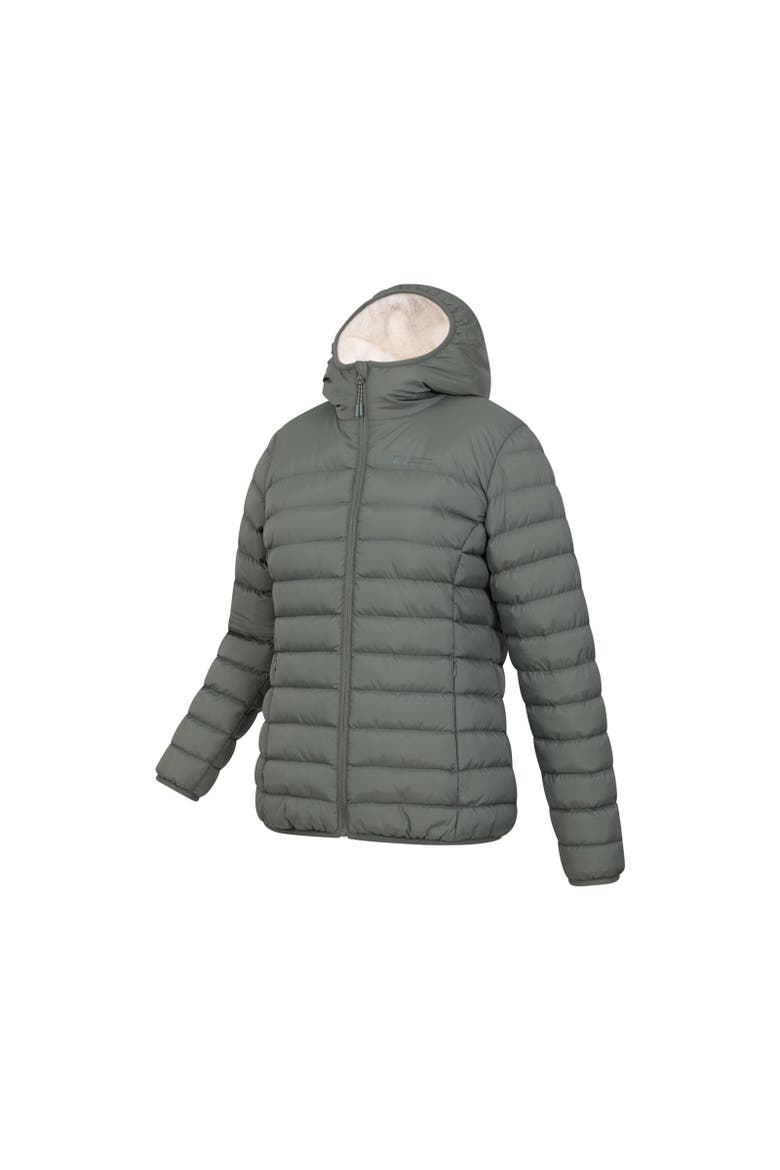 Faux Fur Lined Padded Jacket, Alternate, color, Khaki Green