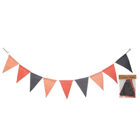 Vintage Halloween Fabric Pennant Banner Multicolor Polyester Indoor Tabletop Decoration for Spooky Atmosphere