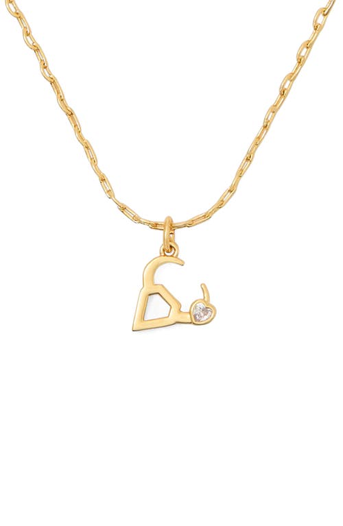 Kate Spade New York mini zodiac pendant necklace in Clear/Gold Taurus 