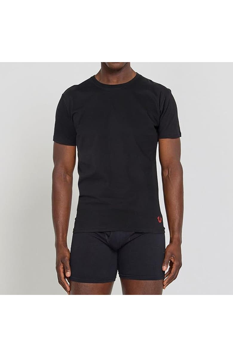 True Religion Crew Neck Undershirts 4 Pack, Alternate, color, Black