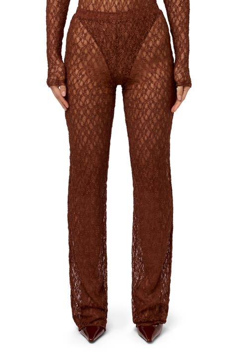 Lace Straight Leg Pants