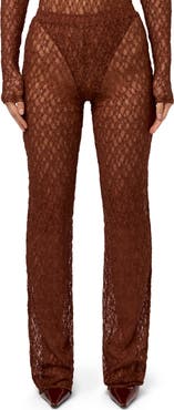 Naked Wardrobe Lace Straight Leg Pants