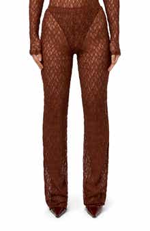 Naked Wardrobe Lace Straight Leg Pants