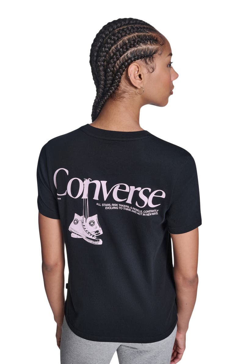 Converse Women's Hanging Shoes T-Shirt, Alternate, color, Converse Black