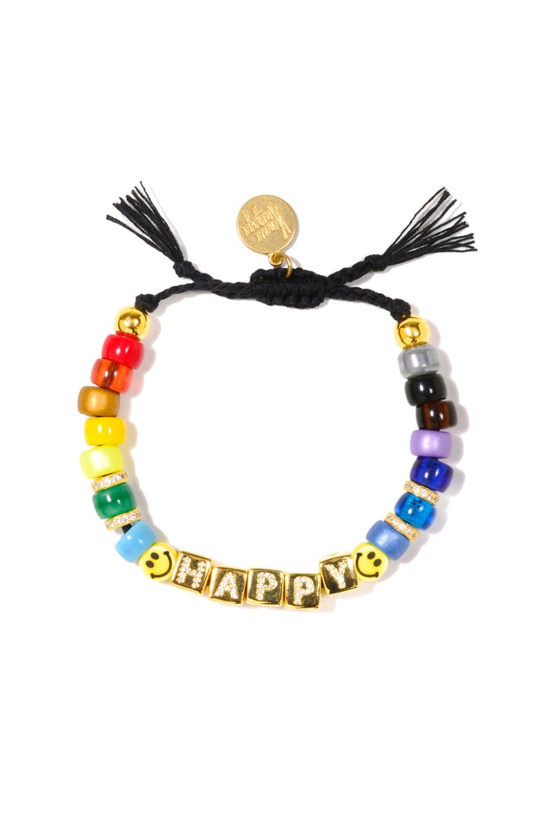 Venessa Arizaga Cloud Nine Bracelet Happy, Main, color, Black