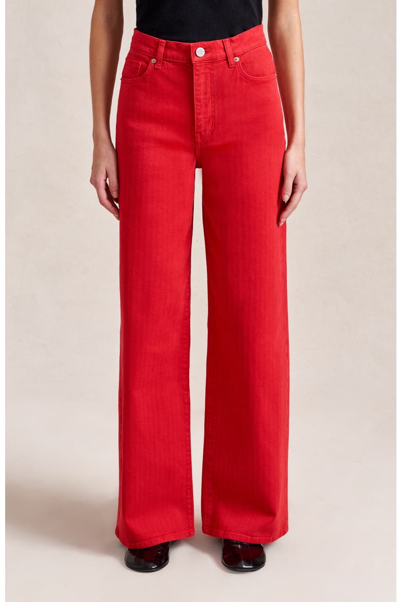 Isadora Herringbone Jean, Main, color, Red Herringbone