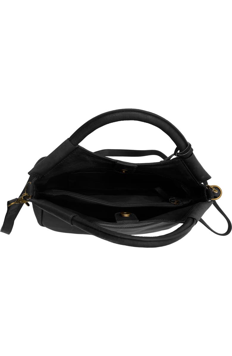 Børn Woven Leather Satchel, Alternate, color, Black