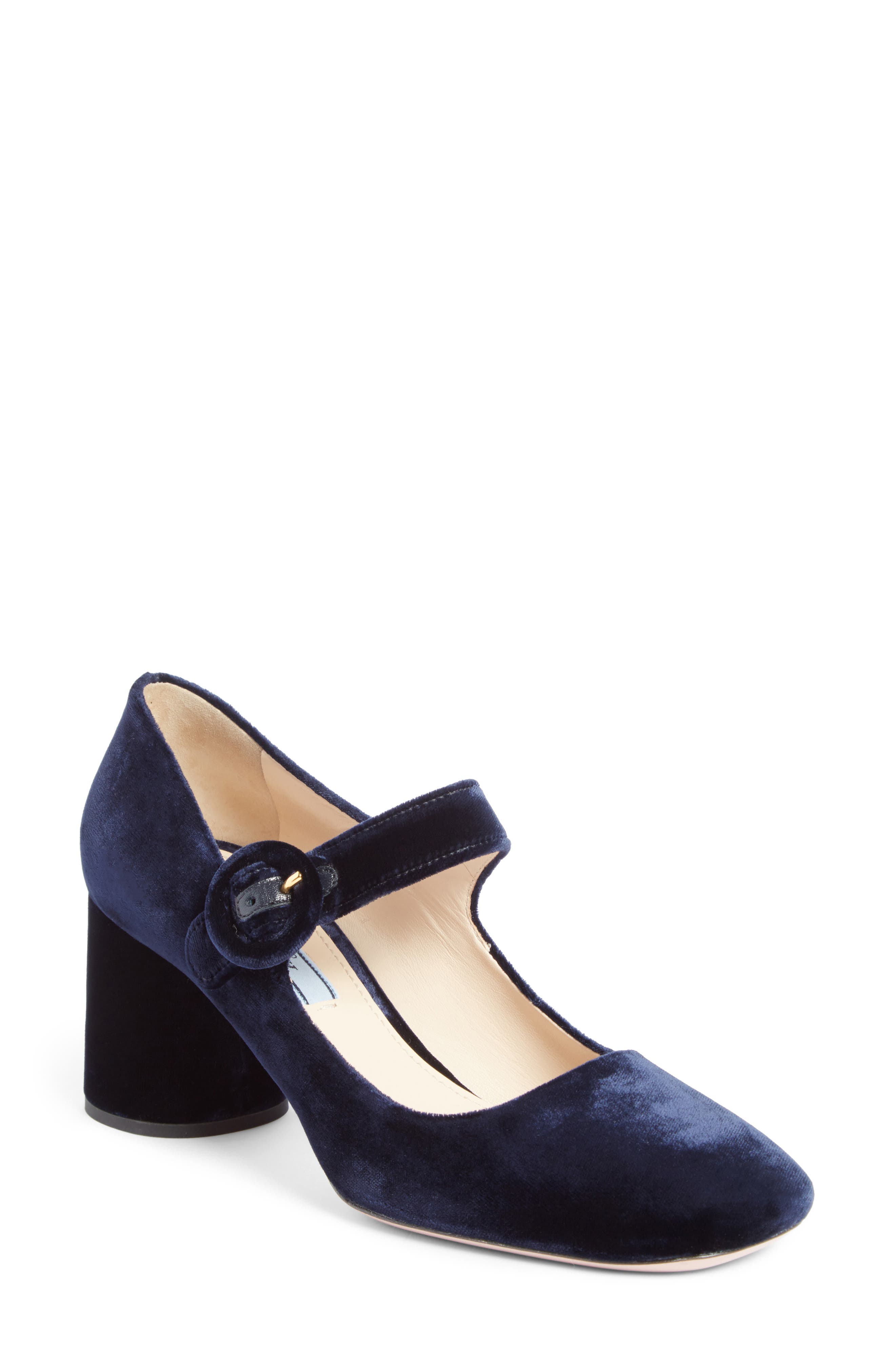 Prada Block Heel Mary Jane Pump, Main, color, 