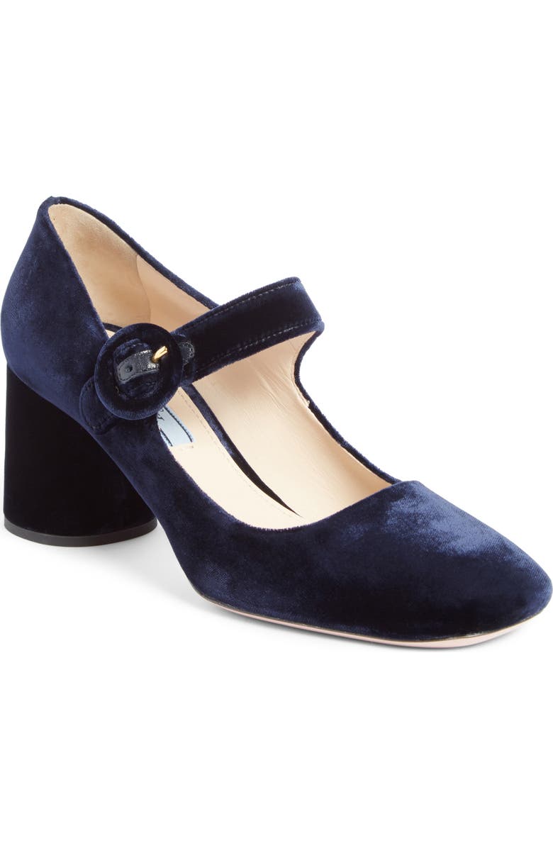 Prada Block Heel Mary Jane Pump, Main, color,