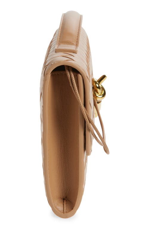 Bottega Veneta Womens Biscuit-m Brass Andiamo Intrecciato Leather Clutch Bag In Brown