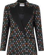 PHILIPP PLEIN Double Breasted Marine Fit Blazer Monogram Strass Women