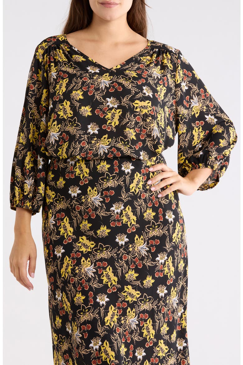 Floral Back Keyhole Top, Main, color, BLACK