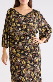 Renee C Floral Back Keyhole Top