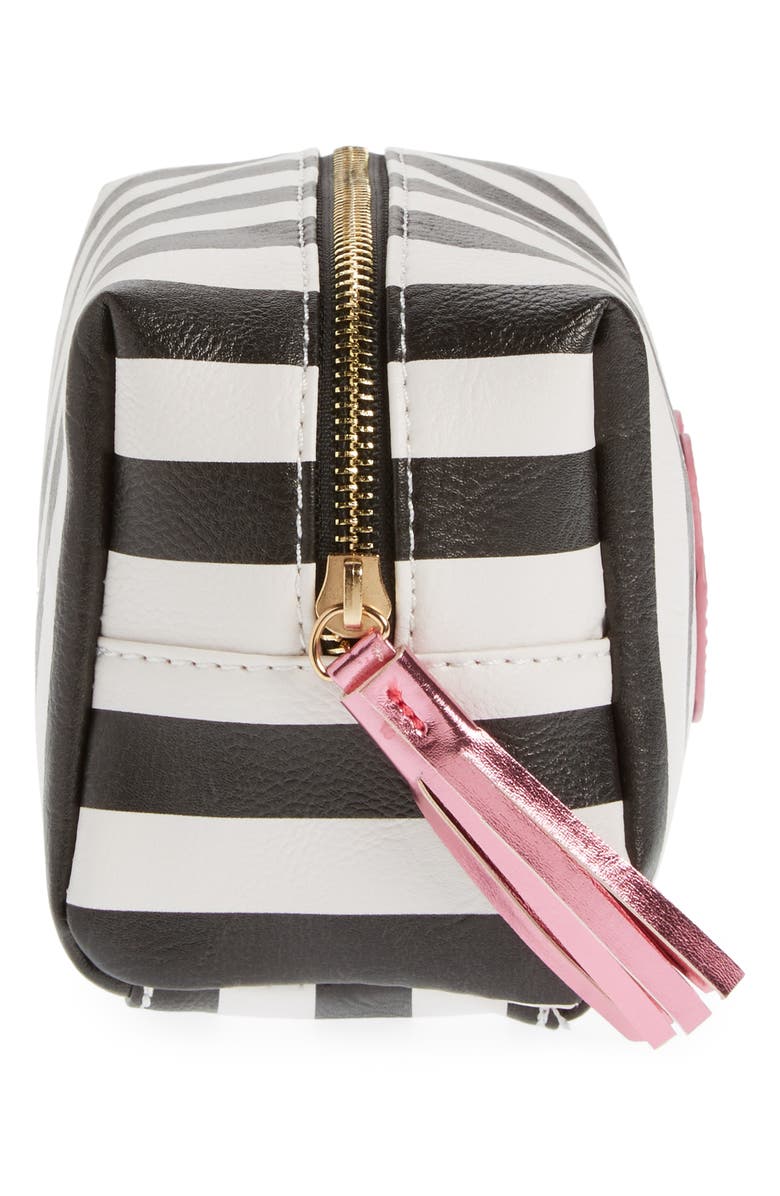 OMG Accessories OMG Metallic Lip Stripe Cosmetics Bag, Alternate, color,