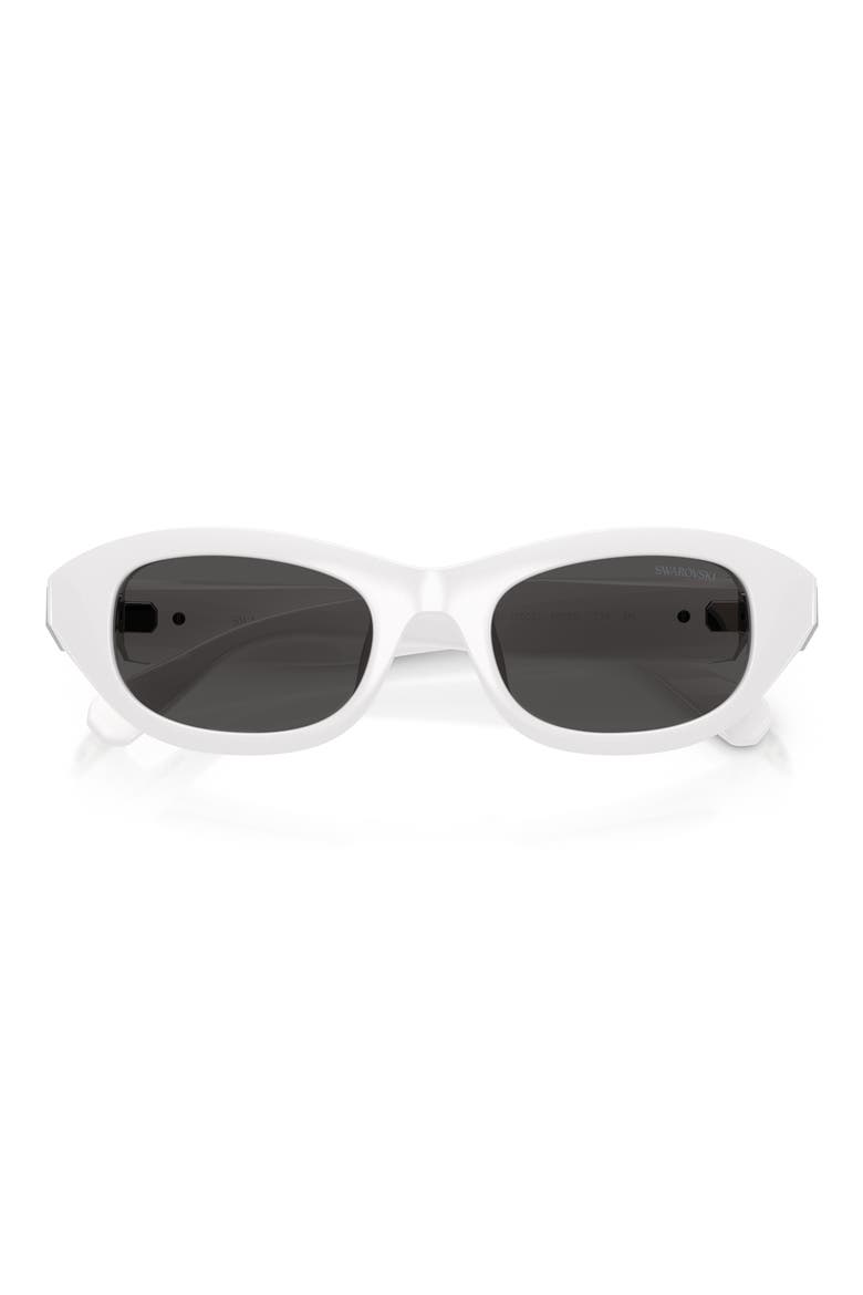 50mm Small Pillow Sunglasses, Alternate, color, WHITE / DARK GREY
