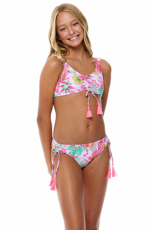 BEACH LINGO BEACH LINGO KIDS' RUCHED TWO-PIECE SWIMSUIT