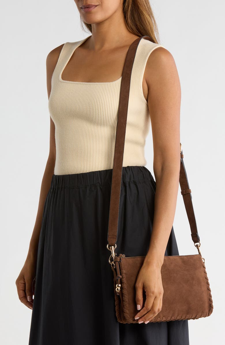 Collection XIIX Whipstitched Triple Compartment Crossbody Bag, Alternate, color, Brown