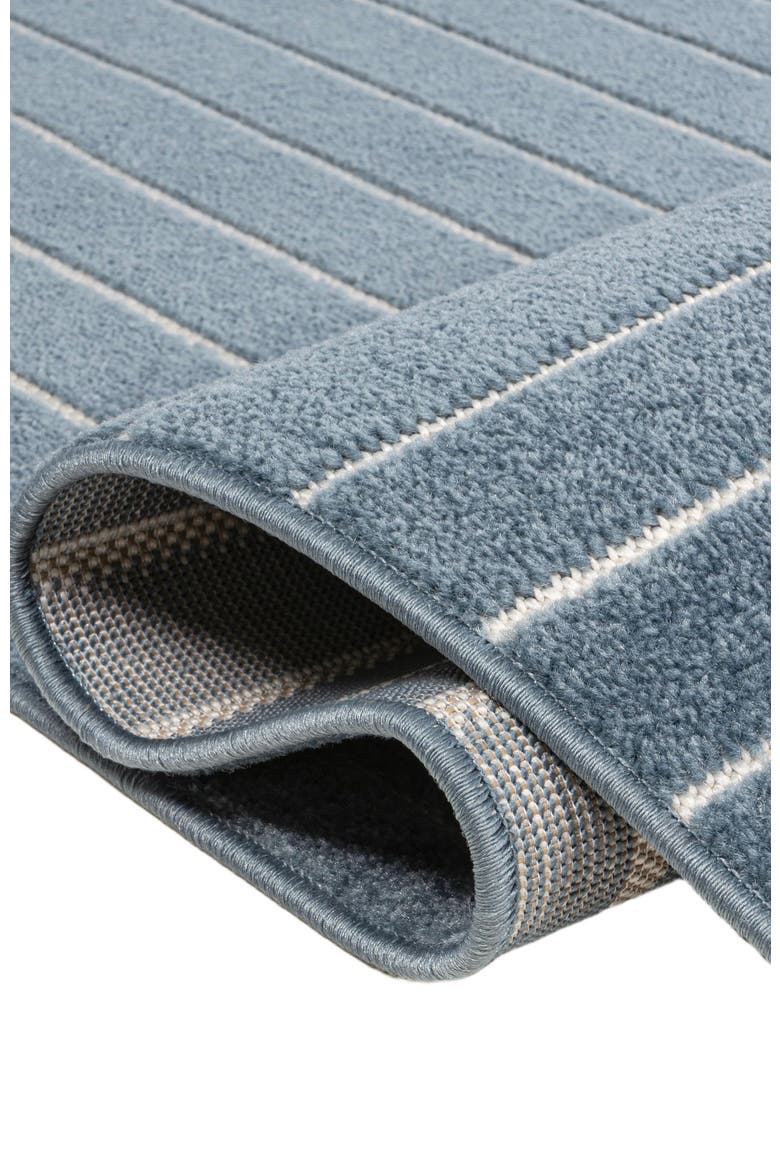 Odense High-Low Minimalist Angle Geometric Indoor/Outdoor Area Rug, Alternate, color, Dark Blue/Cream