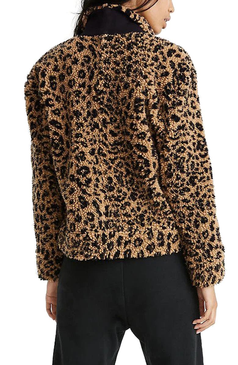 Madewell Leopard Spot Faux Shearling Bomber Jacket, Alternate, color,