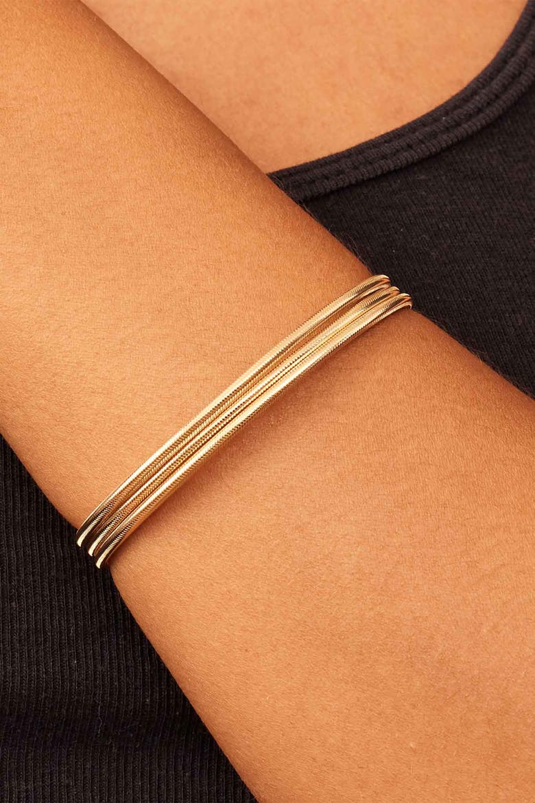 14K Yellow Gold Mesh Glamour Stack Bracelet, Alternate, color, Yellow Gold