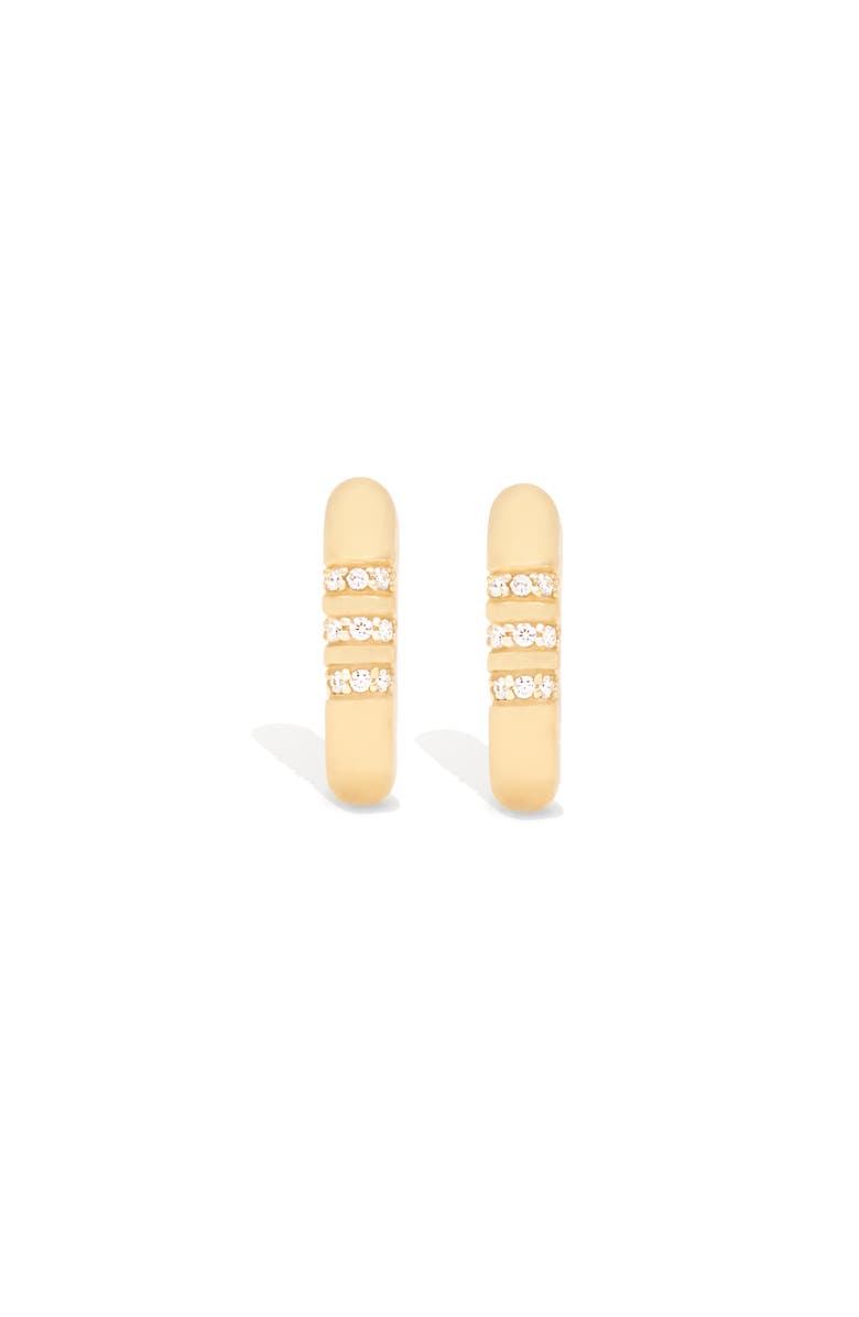 Campbell + Charlotte Crew Round Huggie - Diamond, Alternate, color, Diamond- Gold